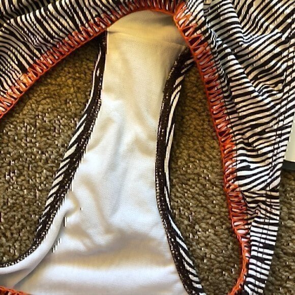 NEW NWT KENNETH COLE REACTION Brown White Zebra Hipster Swim Bikini BOTTOM Small - Picture 6 of 8